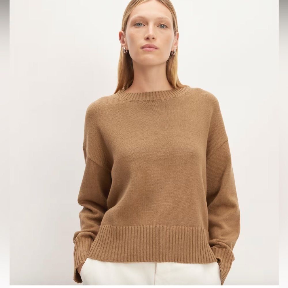 Everlane 100% Organic Cotton Long Sleeve Crew Sweater Small